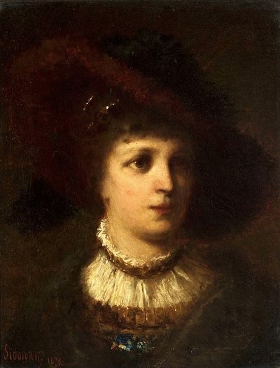 Portret van een vrouw door Zygmunt Sidorowicz